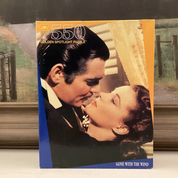 Golden Spotlight Puzzle 550 Gone With the Wind Sealed Rhett Butler Scarlett 1991 - Picture 1 of 11